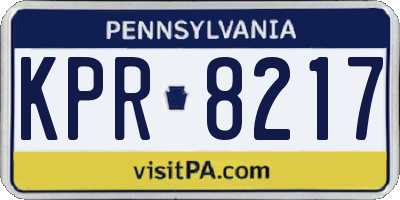 PA license plate KPR8217
