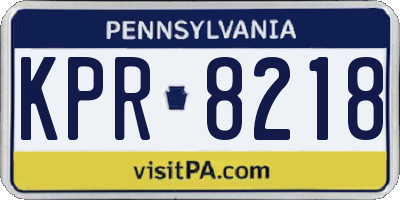 PA license plate KPR8218