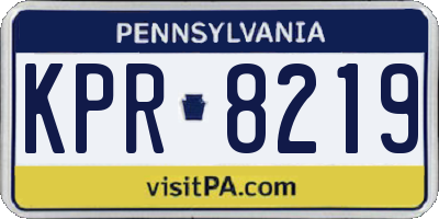 PA license plate KPR8219