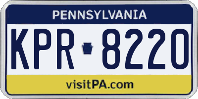 PA license plate KPR8220