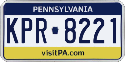 PA license plate KPR8221