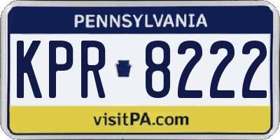 PA license plate KPR8222