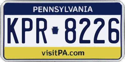 PA license plate KPR8226