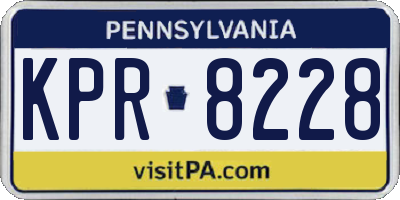 PA license plate KPR8228