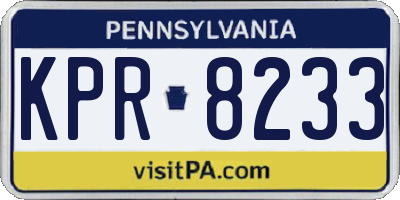PA license plate KPR8233