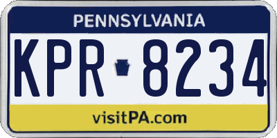 PA license plate KPR8234