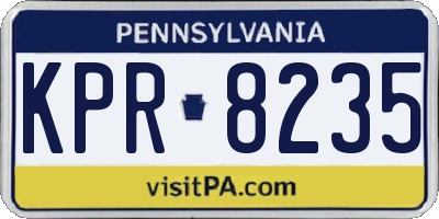 PA license plate KPR8235
