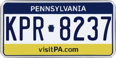 PA license plate KPR8237