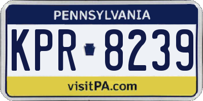 PA license plate KPR8239