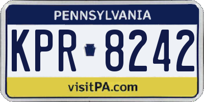 PA license plate KPR8242