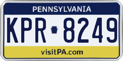 PA license plate KPR8249