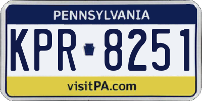 PA license plate KPR8251