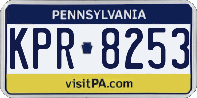 PA license plate KPR8253
