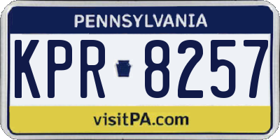 PA license plate KPR8257