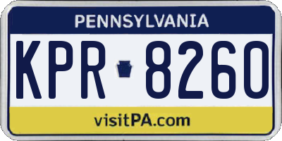 PA license plate KPR8260