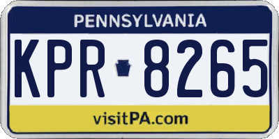PA license plate KPR8265