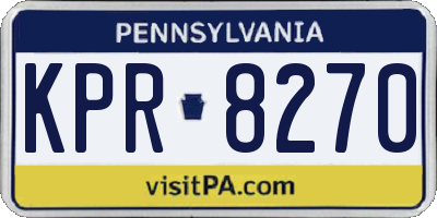 PA license plate KPR8270
