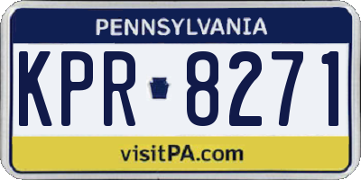 PA license plate KPR8271