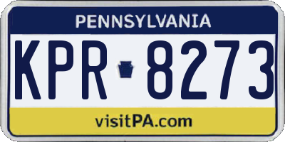 PA license plate KPR8273