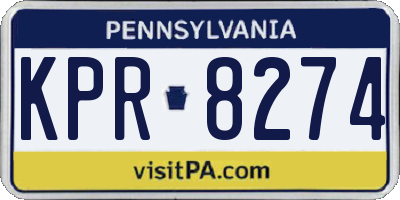 PA license plate KPR8274