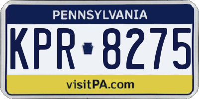 PA license plate KPR8275