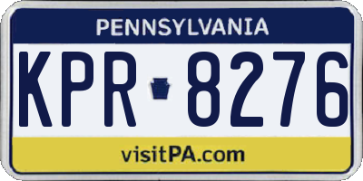 PA license plate KPR8276
