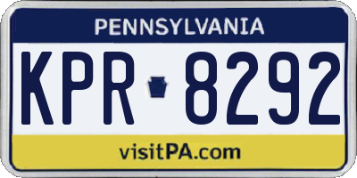 PA license plate KPR8292