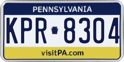 PA license plate KPR8304