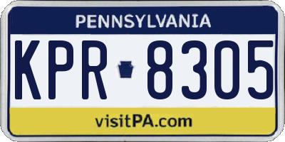 PA license plate KPR8305