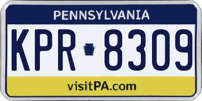 PA license plate KPR8309