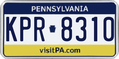 PA license plate KPR8310