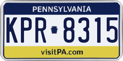 PA license plate KPR8315