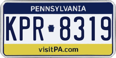 PA license plate KPR8319
