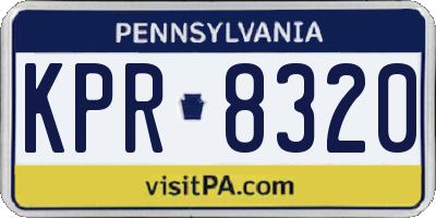 PA license plate KPR8320