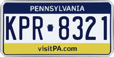 PA license plate KPR8321