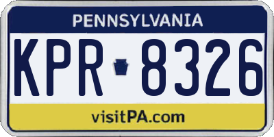 PA license plate KPR8326