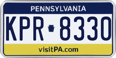 PA license plate KPR8330