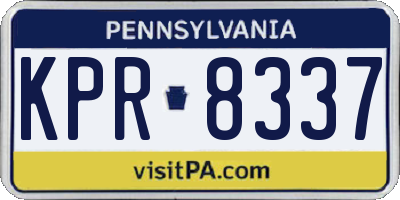 PA license plate KPR8337