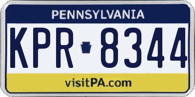 PA license plate KPR8344