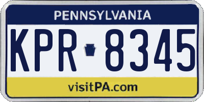 PA license plate KPR8345