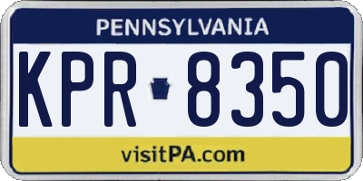 PA license plate KPR8350