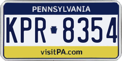 PA license plate KPR8354