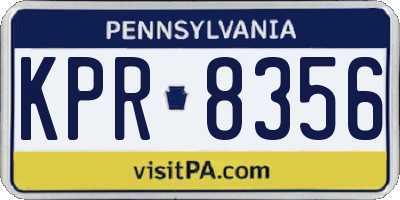 PA license plate KPR8356