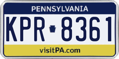 PA license plate KPR8361