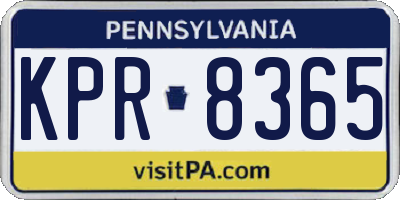 PA license plate KPR8365