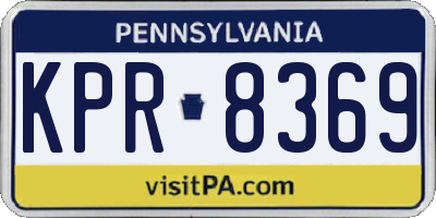 PA license plate KPR8369