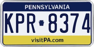 PA license plate KPR8374