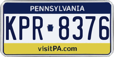 PA license plate KPR8376
