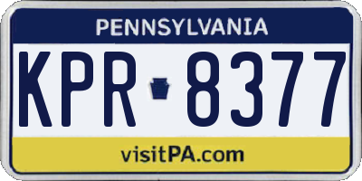 PA license plate KPR8377