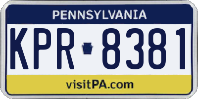 PA license plate KPR8381